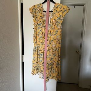 AE floral wrap romper w/ matching pink belt
